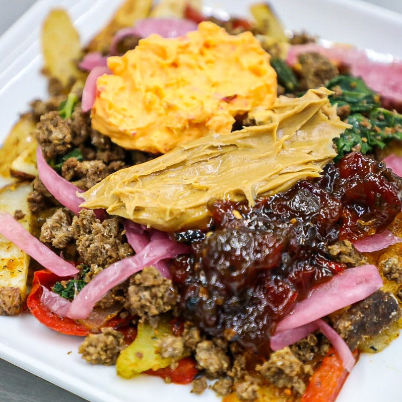 Peanut Butter and Jelly Burger Bowl